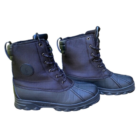 Polo by Ralph Lauren black duck boots snow youth kid's size 5 READ - Picture 4 of 10
